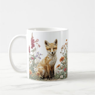 Whimsy floral Fox Mug