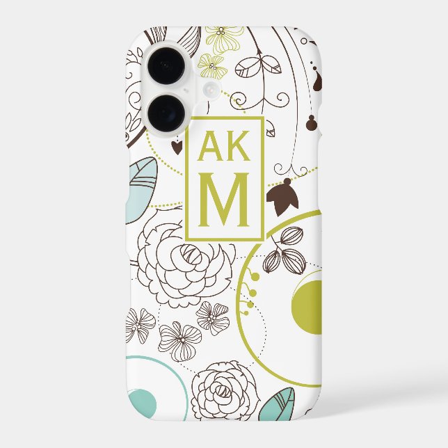Whimsy Floral Pattern Monogram iPhone 7 Plus Case (Back)