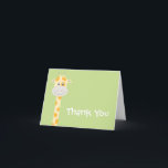 Whimsy Giraffe Thank You Card<br><div class="desc">Adorable Giraffe Illustration for this children's thank you note card! Perfect for Baby Shower,  Birthday and  many other events. If you would like a colour change on this design please email me at paula@labellarue.com and I'll post a new one.</div>