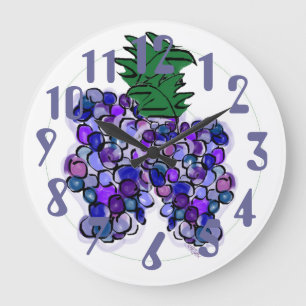 Whimsy Grapes Large Clock