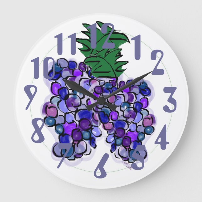 Whimsy Grapes Large Clock (Front)