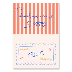 Whimsy Hand Drawn Meal Choice Wedding Place Card
