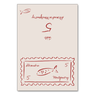 Whimsy Hand Drawn Meal Choice Wedding Place Card