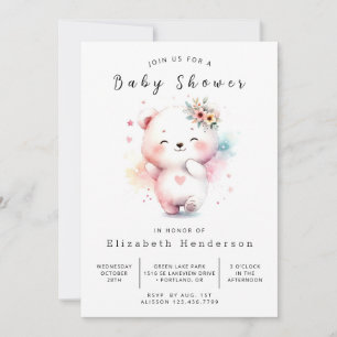 Whimsy Happy Bear Baby Shower Invitation