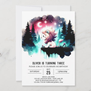 Whimsy Happy Lion Birthday Invitation