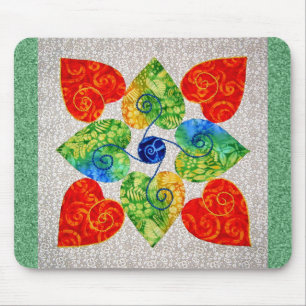 Whimsy Hearts Quilt - Block #1 Mouse Pad