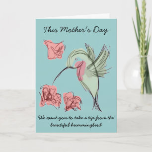 Whimsy Hummingbird Mother's Day Design Card