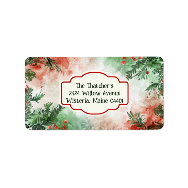 Whimsy in Christmas Garlands Return Address Labels (Front)