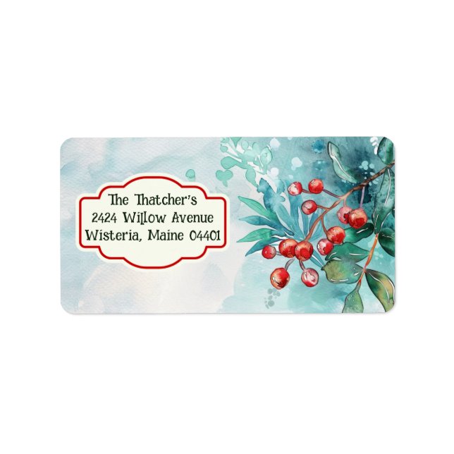 Whimsy in Christmas Garlands Return Address Labels (Front)