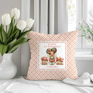 Whimsy Magical Fairy 4th Birthday Throw Pillow