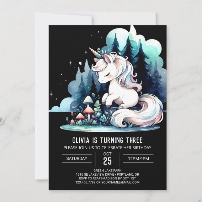 Whimsy Modern Horse Birthday Invitation (Front)