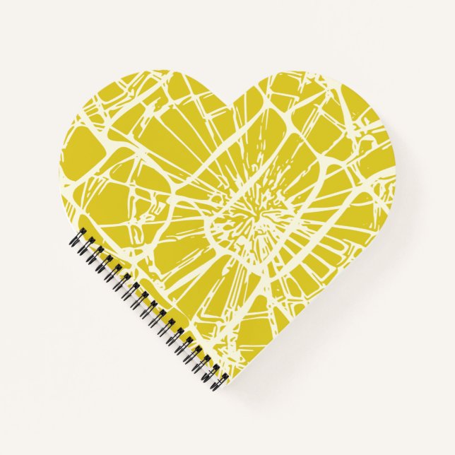 Whimsy Mosaic Yellow Mustard Notebook (Front)