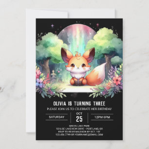 Whimsy Nature Fox Birthday digital Invitation
