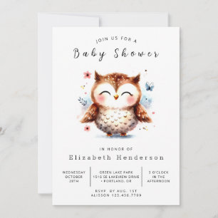 Whimsy Online Owl Baby Shower Invitation
