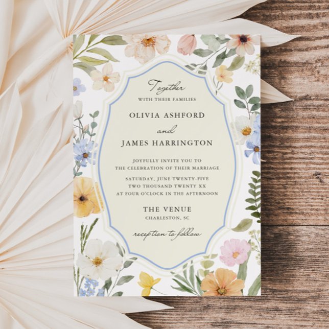 Whimsy Pastel Floral Wedding Invitation (Creator Uploaded)