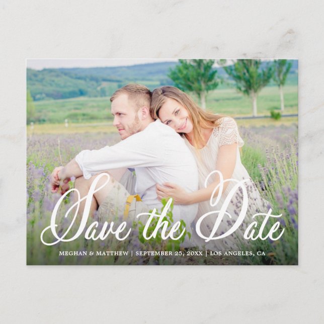 Whimsy Photo Save the Date Announcement Postcard (Front)