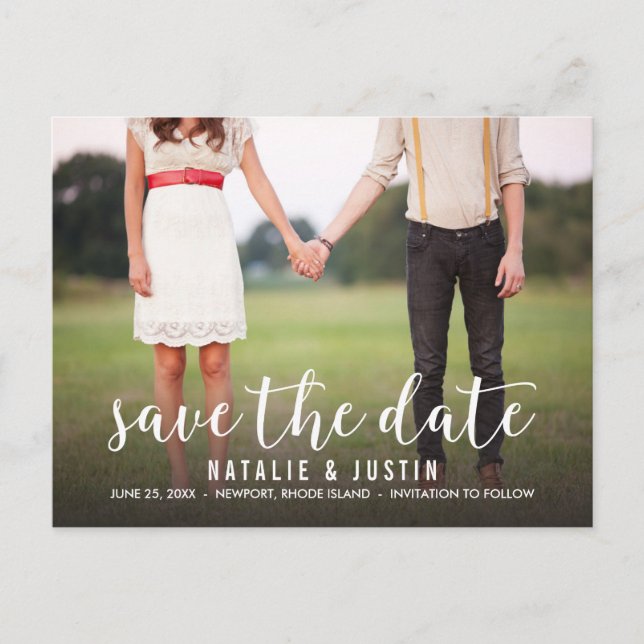 Whimsy Photo Save the Date Announcement Postcard (Front)