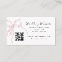 Whimsy Pink Bow Wedding QR Code