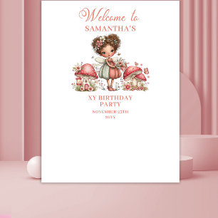 Whimsy Pink Fairy 6th Birthday Tapestry