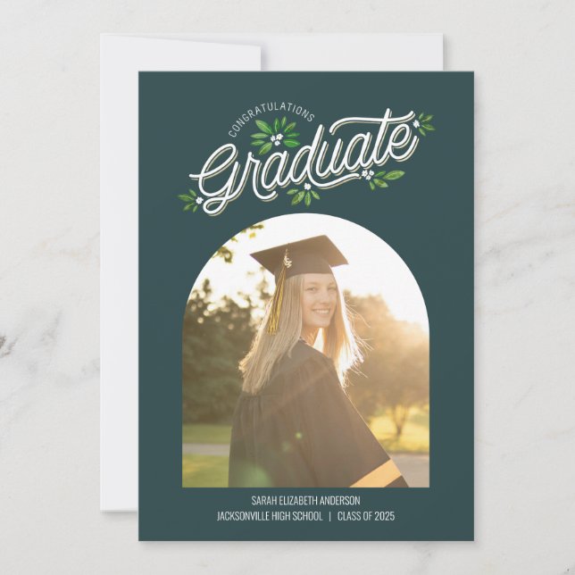 Whimsy Praise Graduation Announcement Arch Photo (Front)