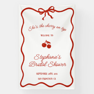 Whimsy Red She's the Cherry on Top Bridal Shower Banner