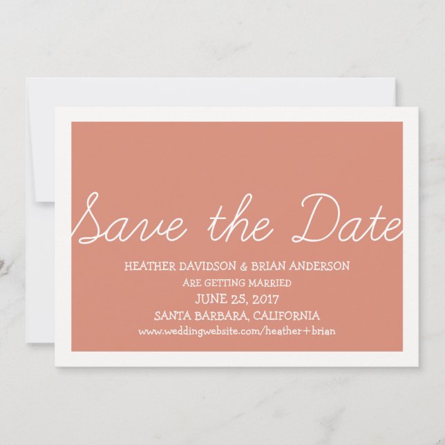 Whimsy Save the Date Invite, Orange Invitation (Front)