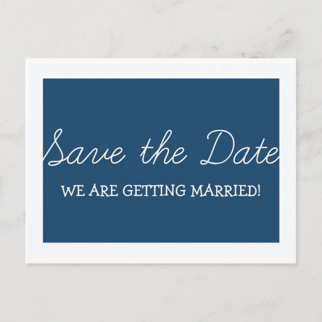Whimsy Save the Date Postcard, Blue Announcement Postcard (Front)
