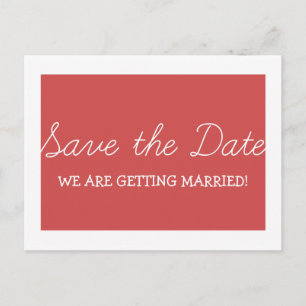 Whimsy Save the Date Postcard, Red Announcement Postcard