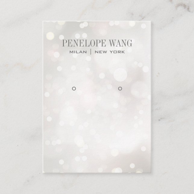 Whimsy Silver White Boke Jewellery  Earring displa Business Card (Front)