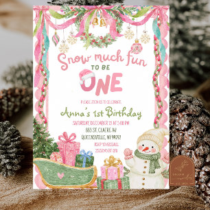 Whimsy Snow Much Fun Birthday Invitation