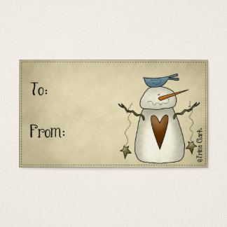 Whimsy Snowman Country Primitive Design Gift Tags
