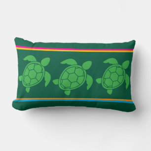 Whimsy Turtles Green Lumbar Cushion