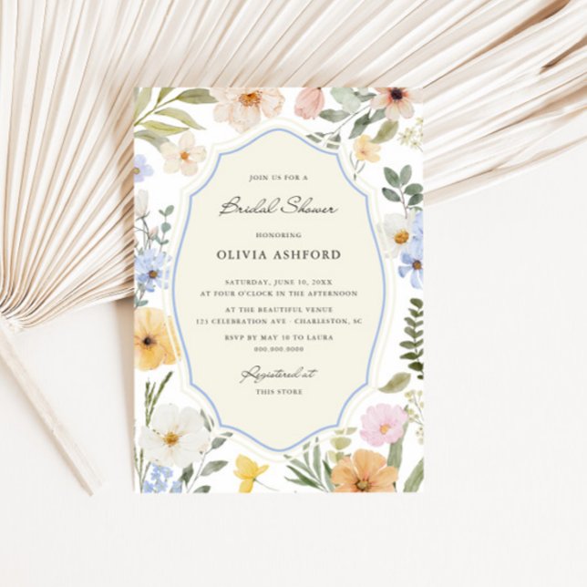Whimsy Vintage Pastel Floral Bridal Shower Invitation (Creator Uploaded)