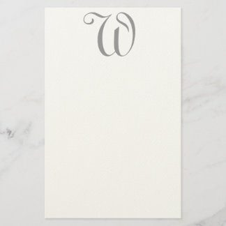 Whimsy W Editable Monogram Felt Stationery