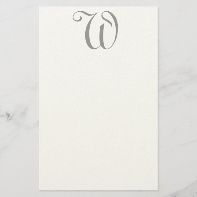 Whimsy W Editable Monogram Felt Stationery (Front)