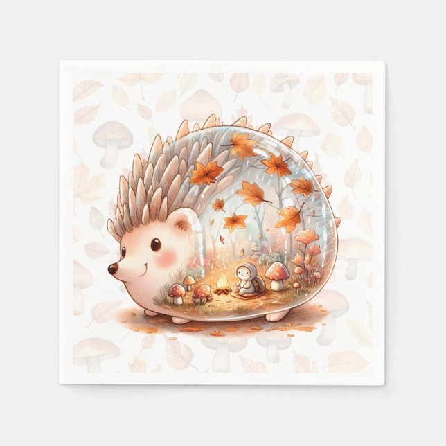 Whimsy Wilderness Critters - the Hedgehog - Napkin (Front)