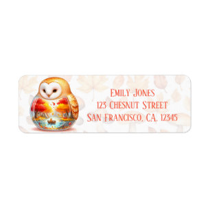 Whimsy Wilderness Critters - the Owl - Return Address Label