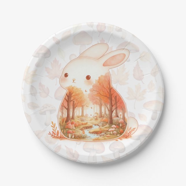 Whimsy Wilderness Critters - the Rabbit - Paper Plate (Front)