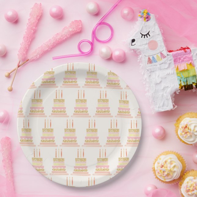 Whimsy & Wishes Birthday Cake Paper Plate (Party)