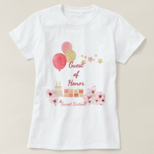 Whimsy & Wishes Sweet 16 Guest of Honour Birthday T-Shirt