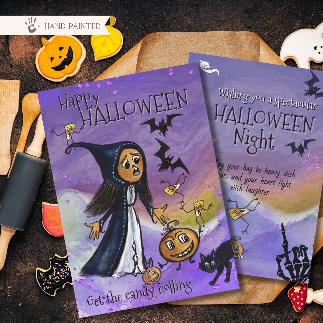Whimsy Witch, Pumpkin & Candy Corn Halloween Card (Whimsy Witch, Pumpkin & Candy Corn Halloween Card)