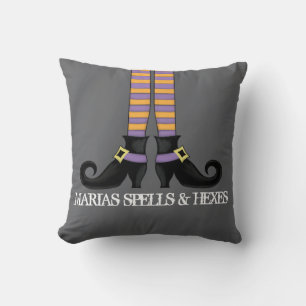 Whimsy Witch Shoes Personalised Halloween Cushion