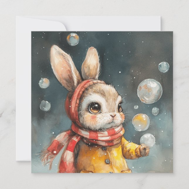 Whimsy Wonders: Bunny-Inspired 🐇Downloadable Holiday Card (Front)