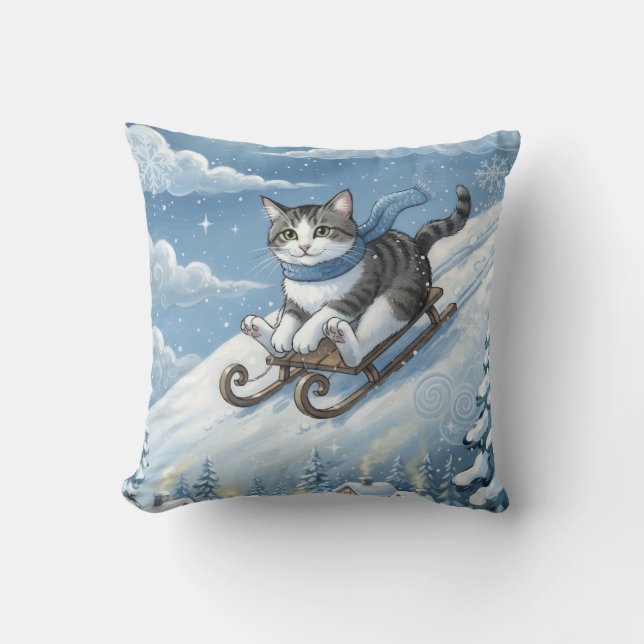 WhimsyCatSled Cushion (Front)