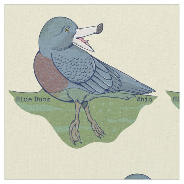Whio Blue Duck NZ BIRD Fabric (Close Up)
