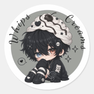 Whip Cream Doll Classic Round Sticker