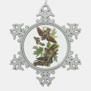 Whip-poor-will by Audubon Snowflake Pewter Christmas Ornament