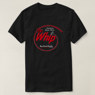 Whip Red & White American Roots Music Logo - Black T-Shirt