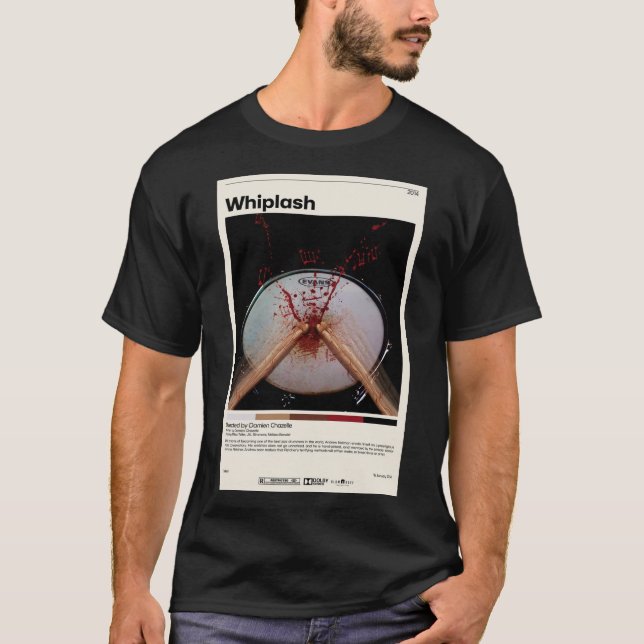 Whiplash  Damien Chazelle  Minimalist Movie Poster T-Shirt (Front)