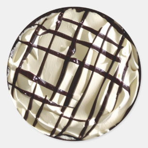 Whipped Cream and Chocolate Syrup Pie Classic Round Sticker